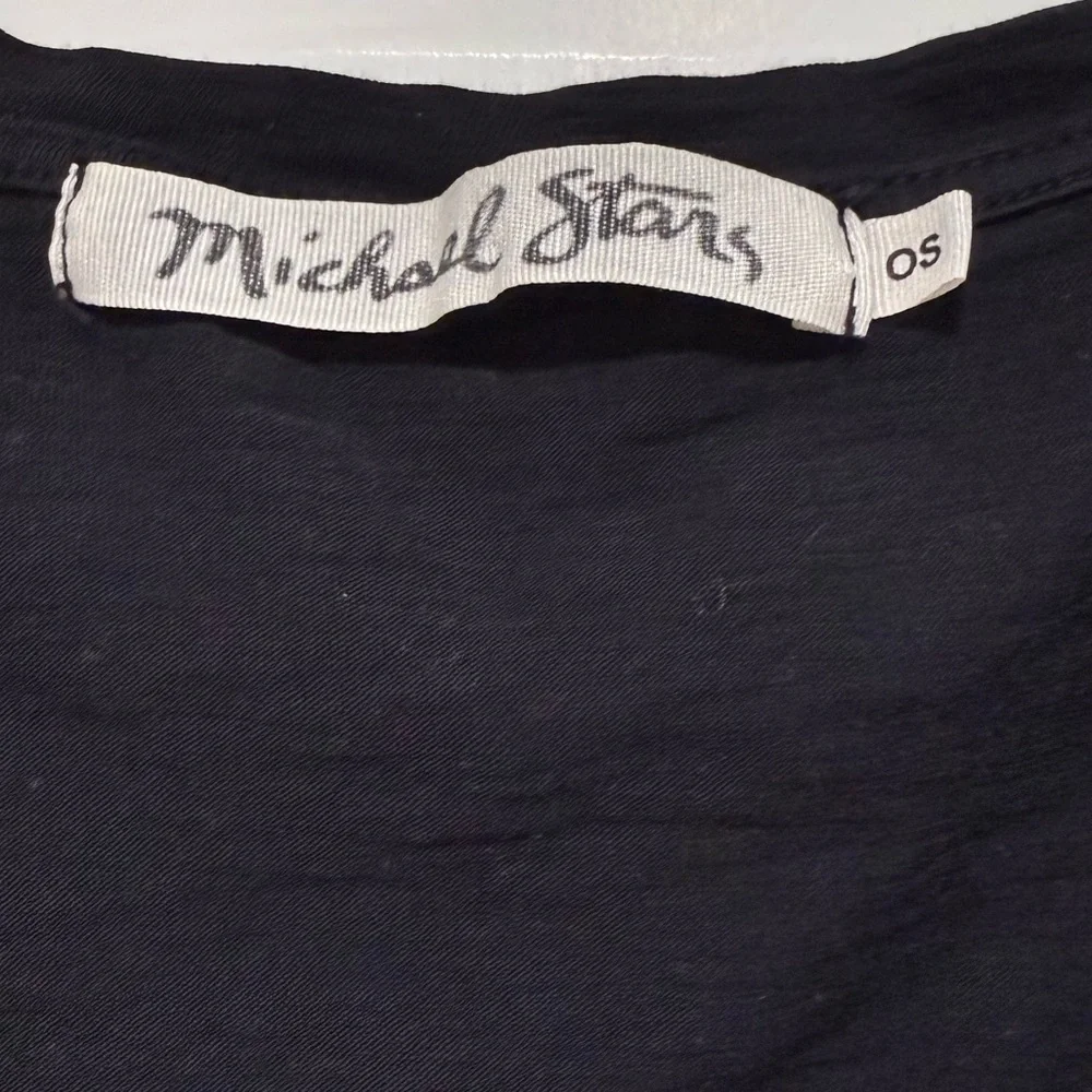 Anthropologie Michael Stars V Neck Supima Flutter Sleeve Black T-Shirt